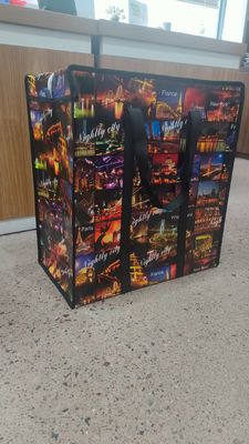 पर्यावरण के अनुकूल स्याही कस्टम पीपी बुना हुआ शॉपिंग बैग 10kg क्षमता