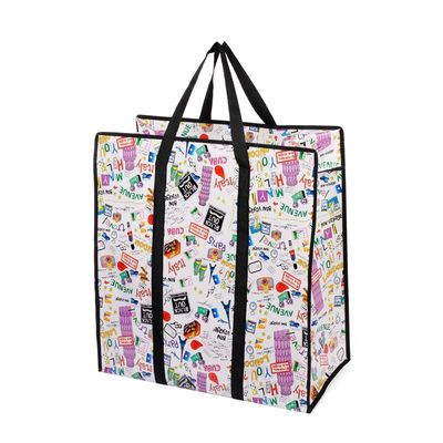 इको-फ्रेंडली इंक के साथ कस्टम पीपी बुने हुए शॉपिंग बैग 10 किलो क्षमता